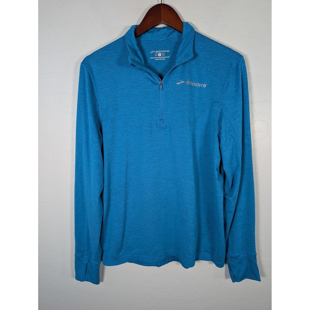 Brooks Pullover Shirt Womens Small Blue Quarter Zip Running Top Equilibrium